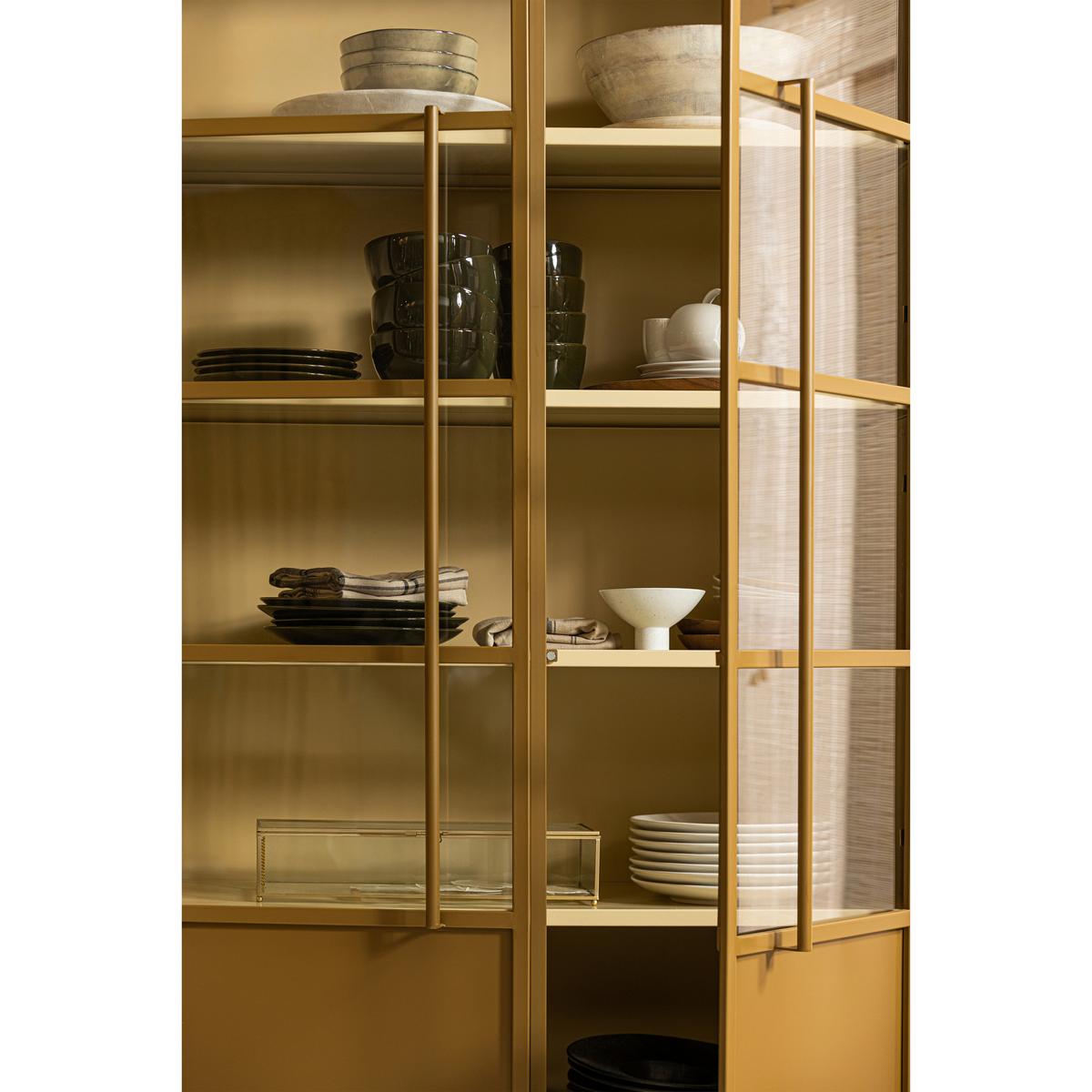 Vitrine Exhibit Honiggelb - Honig, Design, Glas/Metall (96/200/40cm) - Livetastic