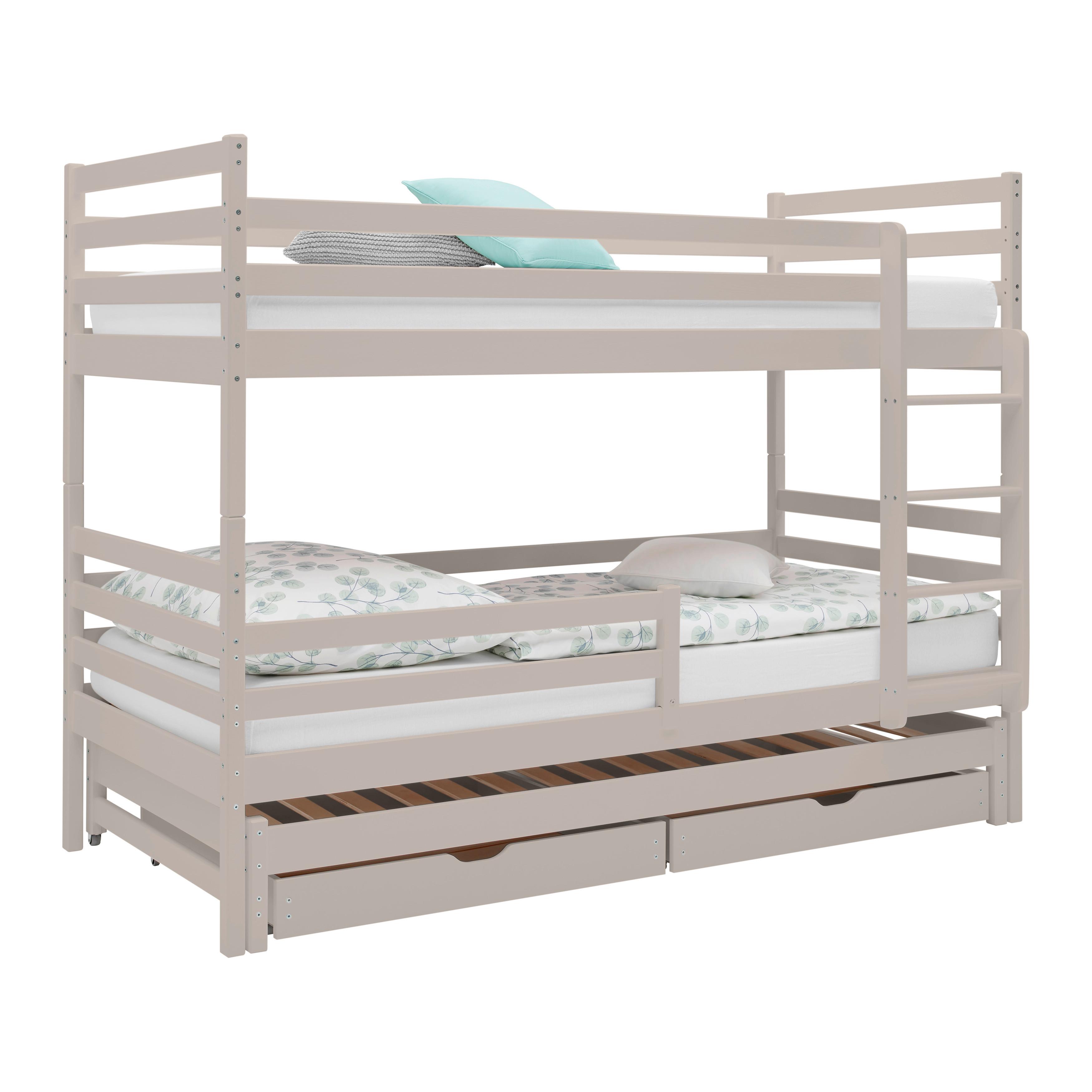Etagenbett Mila Kaschmir ca. 90x200cm - Kaschmir/Birkefarben, Holz (90/200cm) - Mömax