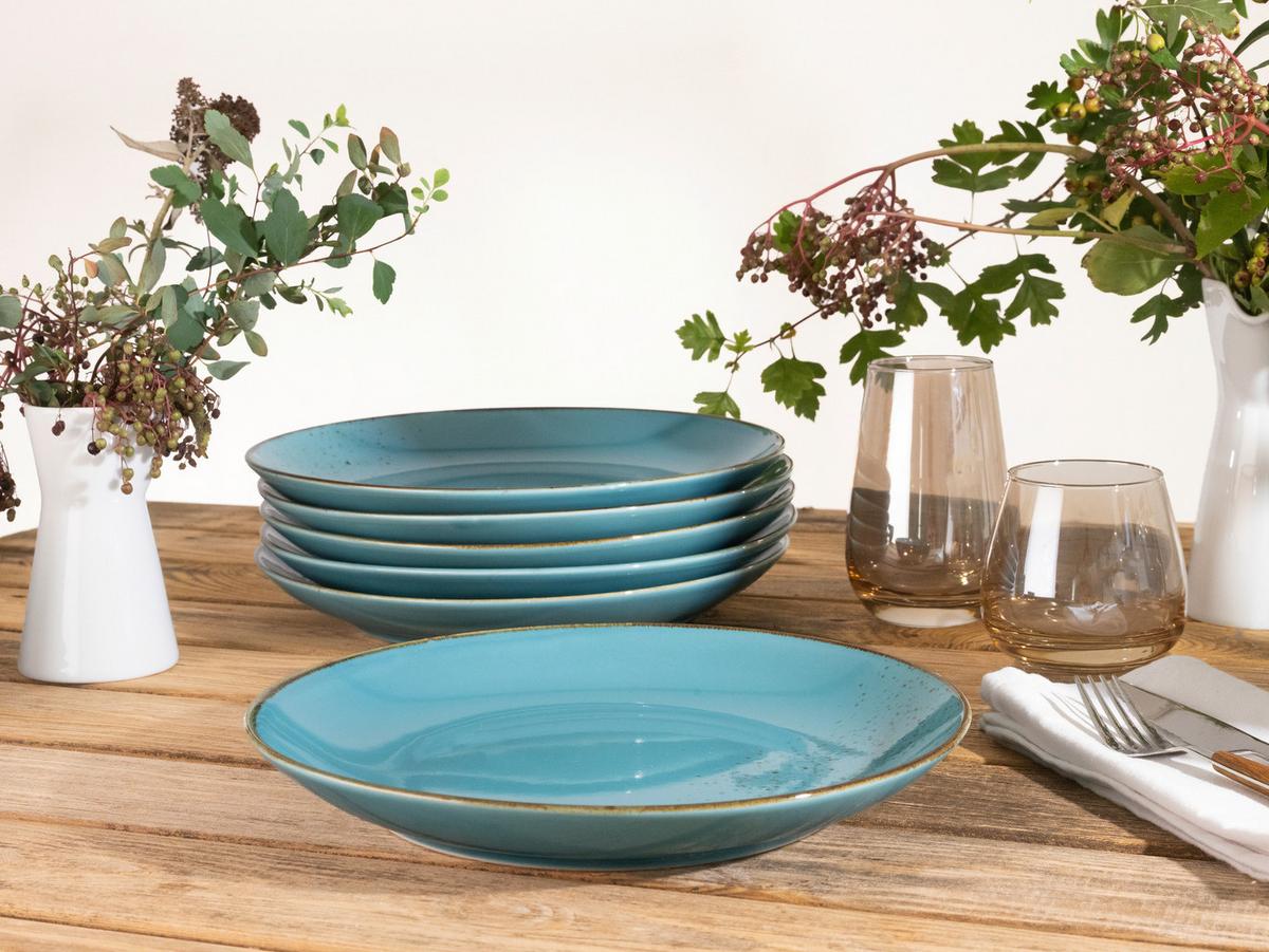 Speisetellerset 22040 Nature Collection - Türkis, Trend, Keramik (27cm) - Creatable