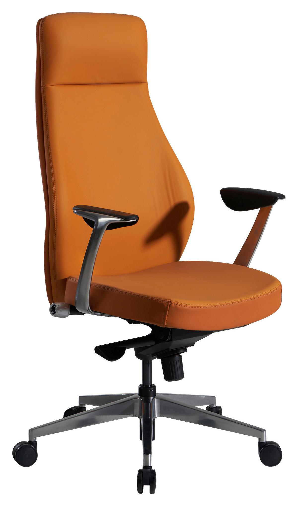 Drehstuhl Braun Braun ca. 74x125x74cm - Silberfarben/Braun, Design, Kunststoff/Textil (74/125/74cm) - MID.YOU