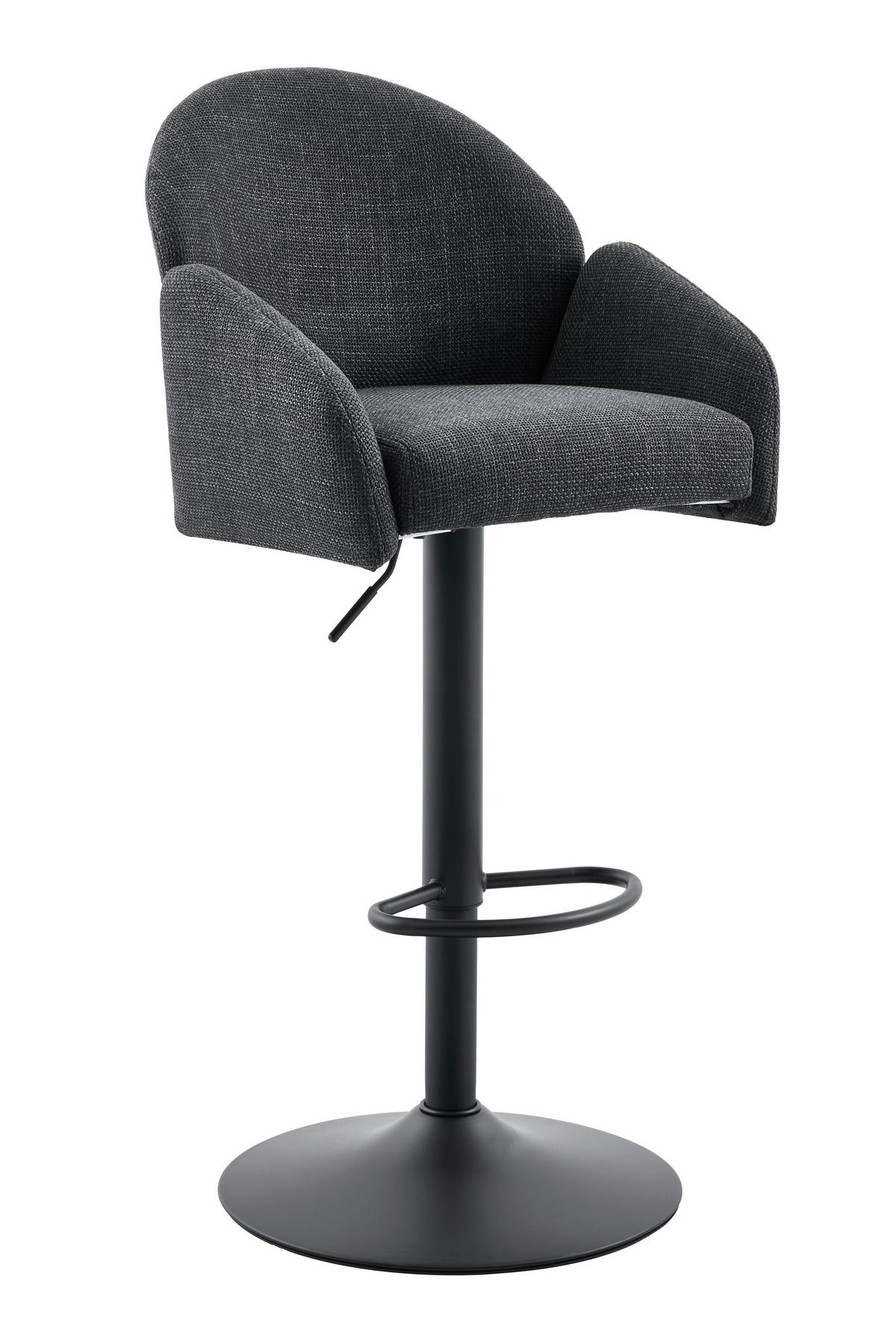 BARHOCKER-SET HOLLY H 2ER-SET - Anthrazit/Schwarz, MODERN, Textil/Metall (53/96-117/57cm) - MID.YOU