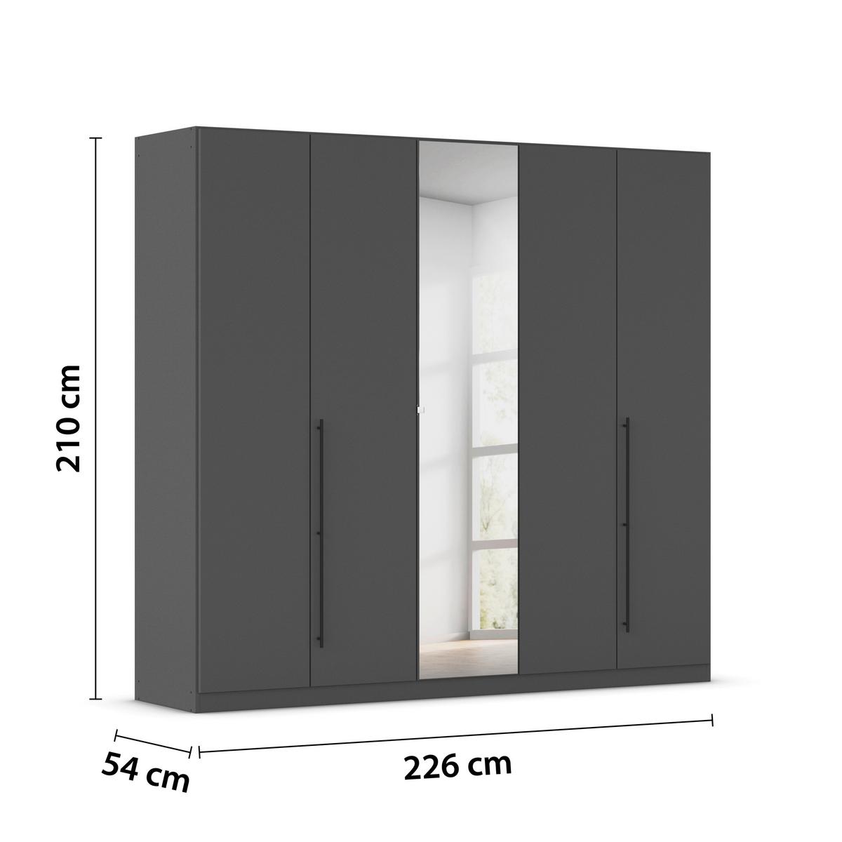 Șifonier Safari - gri, Konventionell, material pe bază de lemn (226/210/54cm)