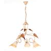 Kronleuchter Vanda Weiß/Beige max. 6 Watt - Beige/Weiß, Natur, Glas/Metall (40/40/110cm)