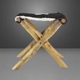 Klapphocker Emmi - Schwarz/Weiß, KONVENTIONELL, Holz/Weitere Naturmaterialien (57/48/47cm) - Premium Living