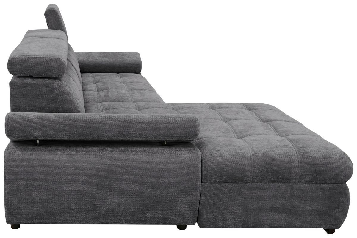 Kutna Garnitura Vegas - tamno siva/crna, Design, drvo/tekstil (173/294cm) - Modern Living