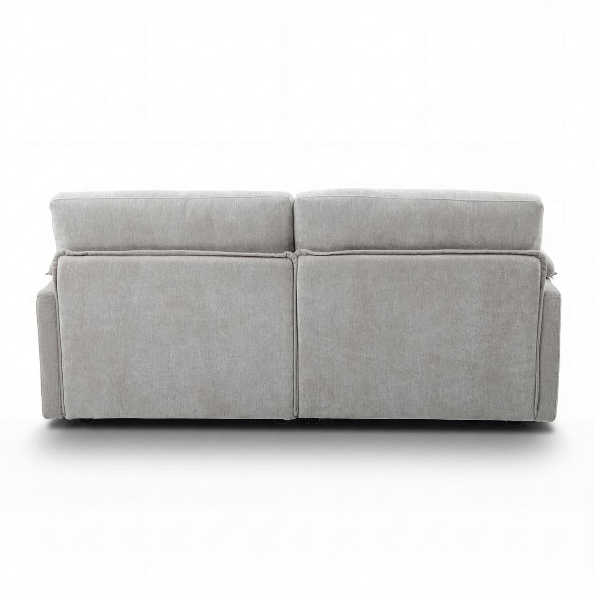 Wohnlandschaft Alessia Chenille Grau - Schwarz/Grau, MODERN, Holz/Kunststoff (188/137cm) - Bessagi Home