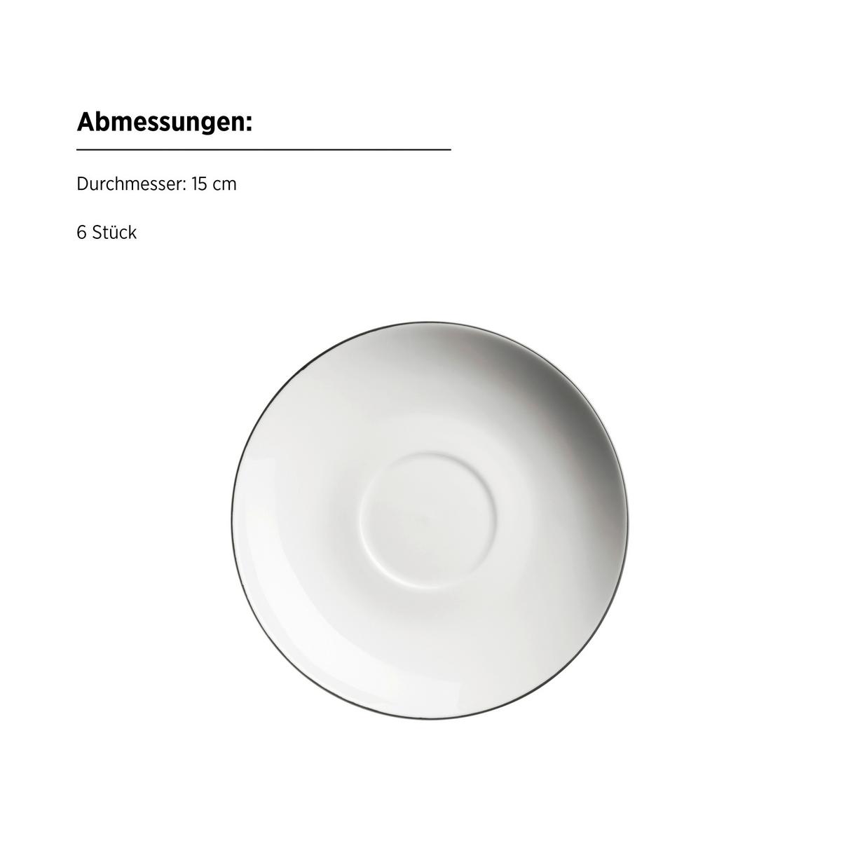 KAFFEESERVICE FELISE - Weiss/Schwarz, Trend, Keramik - Mäser