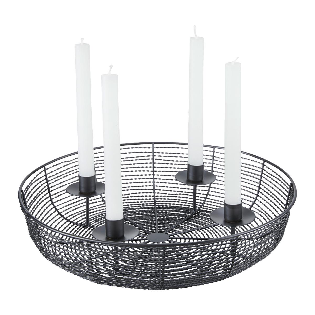 Kerzenhalter Matilda in Schwarz - MODERN, Metall (36/8cm)