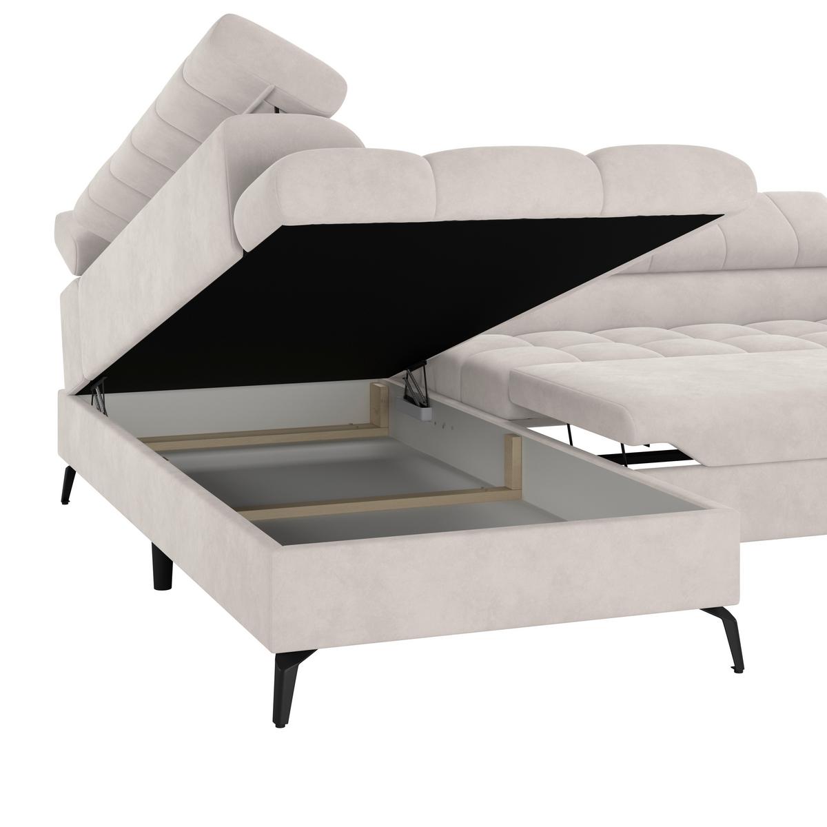 Kutna Garnitura Volf - bijela/crna, Trend, tekstil/metal (203/261cm)