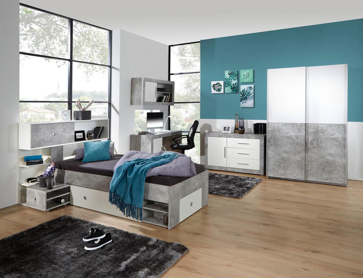 Ormar S Kliznim Vratima Victoria 1 - bijela/siva, Moderno, drvni materijal/metal (125/196/62cm) - Based