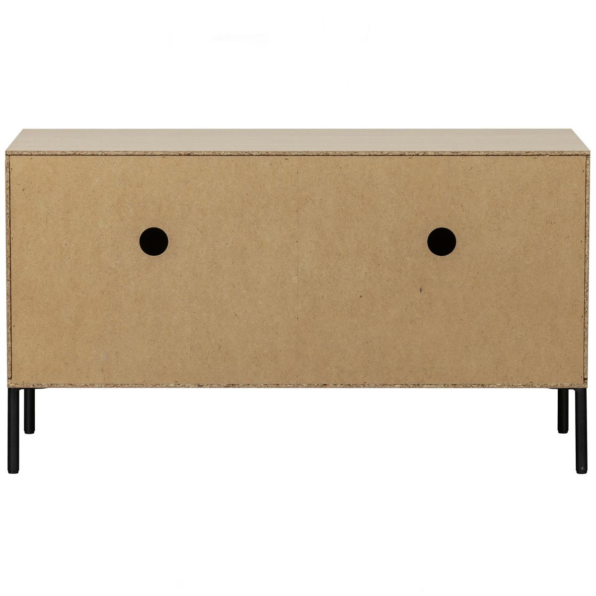 Lowboard Gravure Naturfarben B: 100cm - Schwarz/Naturfarben, Design, Holz/Metall (100/56/44cm) - Livetastic