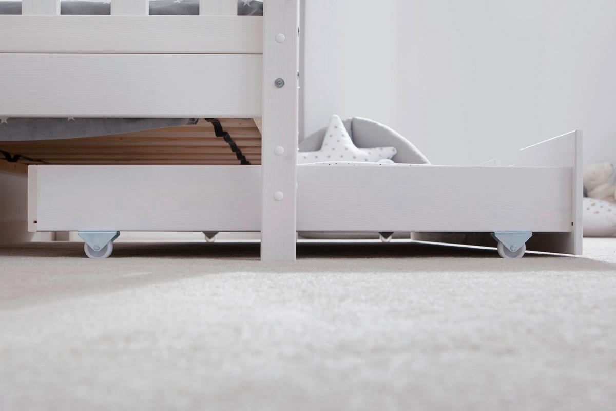 Hausbett Kay ca. 80x160 cm Weiß - Naturfarben/Weiß, MODERN, Holz/Textil (80/160cm) - MID.YOU