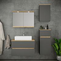Badezimmer Cosila - Honigeiche/Weiss, Trend, Keramik/Holzwerkstoff (120cm) - MID.YOU