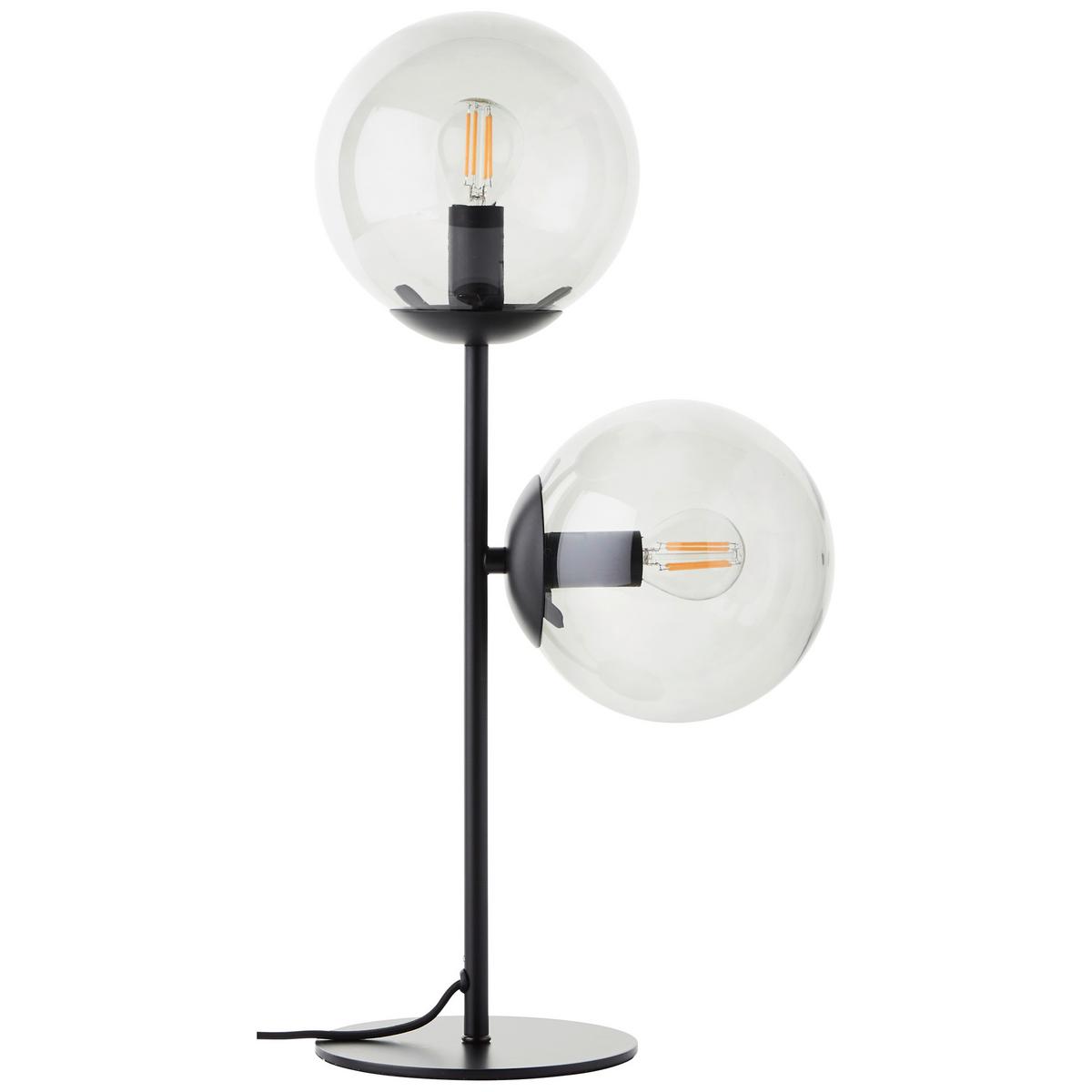 Tischleuchte Ariol Schwarz max. 25 Watt - Schwarz, Design, Glas/Metall (48,2/24/15cm) - Brilliant