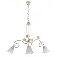 Kronleuchter Wilma Grün/Weiß/Pink max. 6 Watt - Pink/Weiß, KONVENTIONELL, Glas/Metall (80/85cm)