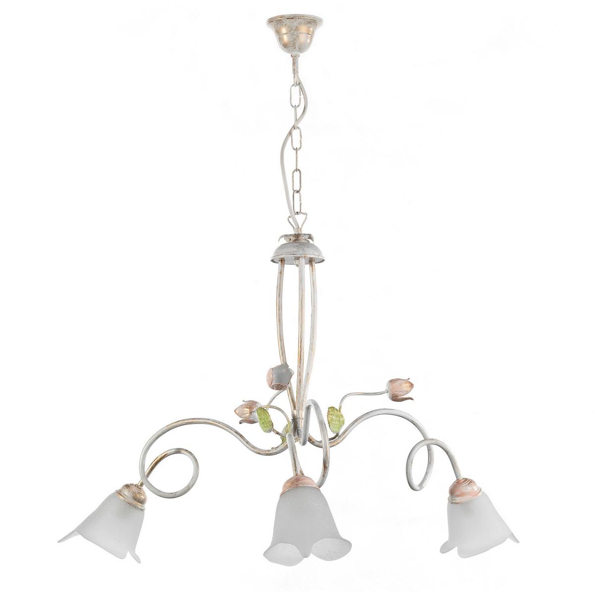 Kronleuchter Wilma Grün/Weiß/Pink max. 6 Watt - Pink/Weiß, KONVENTIONELL, Glas/Metall (80/85cm)