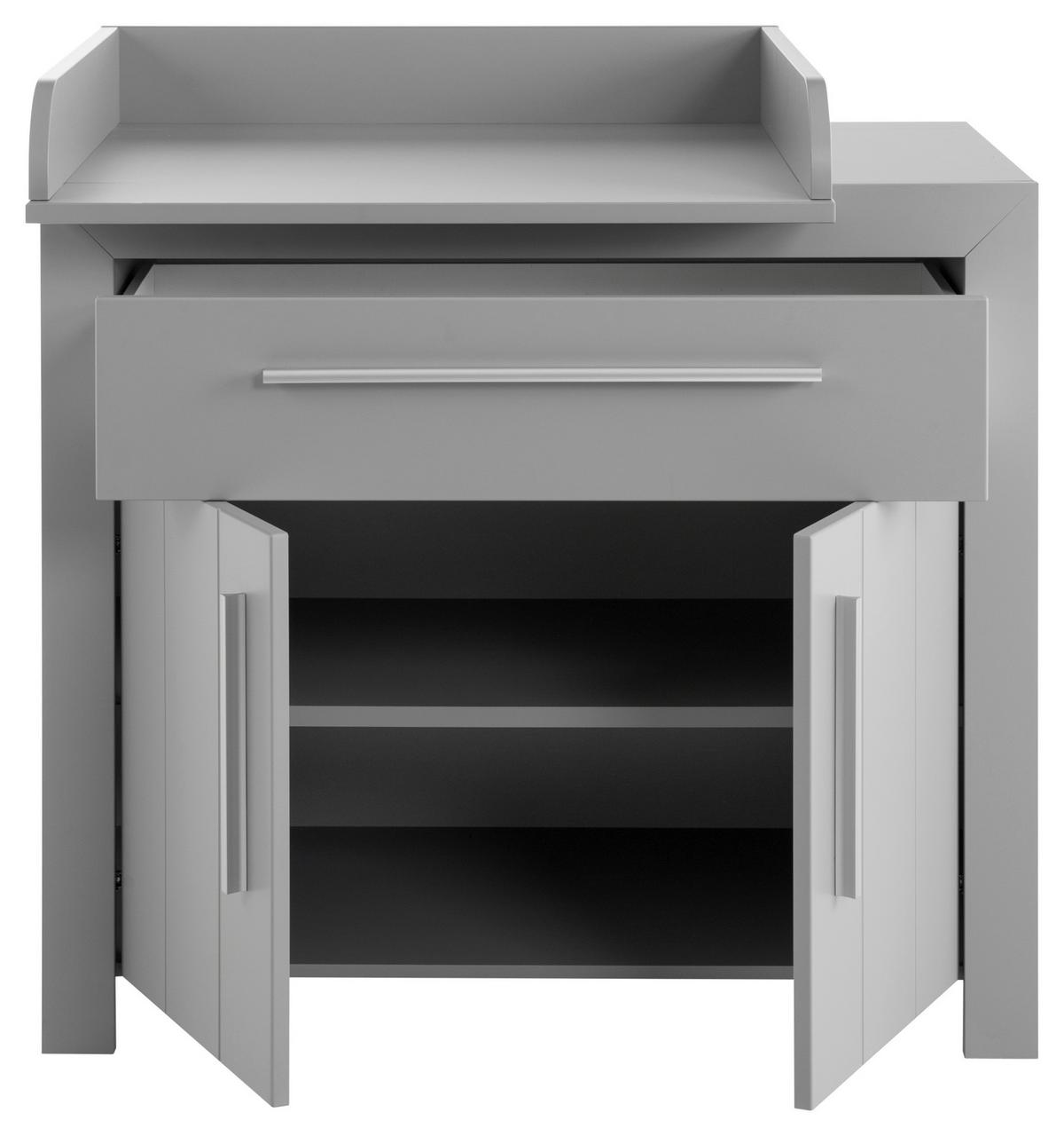Wickelkommode Nikola ca. 108x107 cm Grau - Silberfarben/Grau, KONVENTIONELL, Holzwerkstoff/Kunststoff (108/107/84cm) - MID.YOU