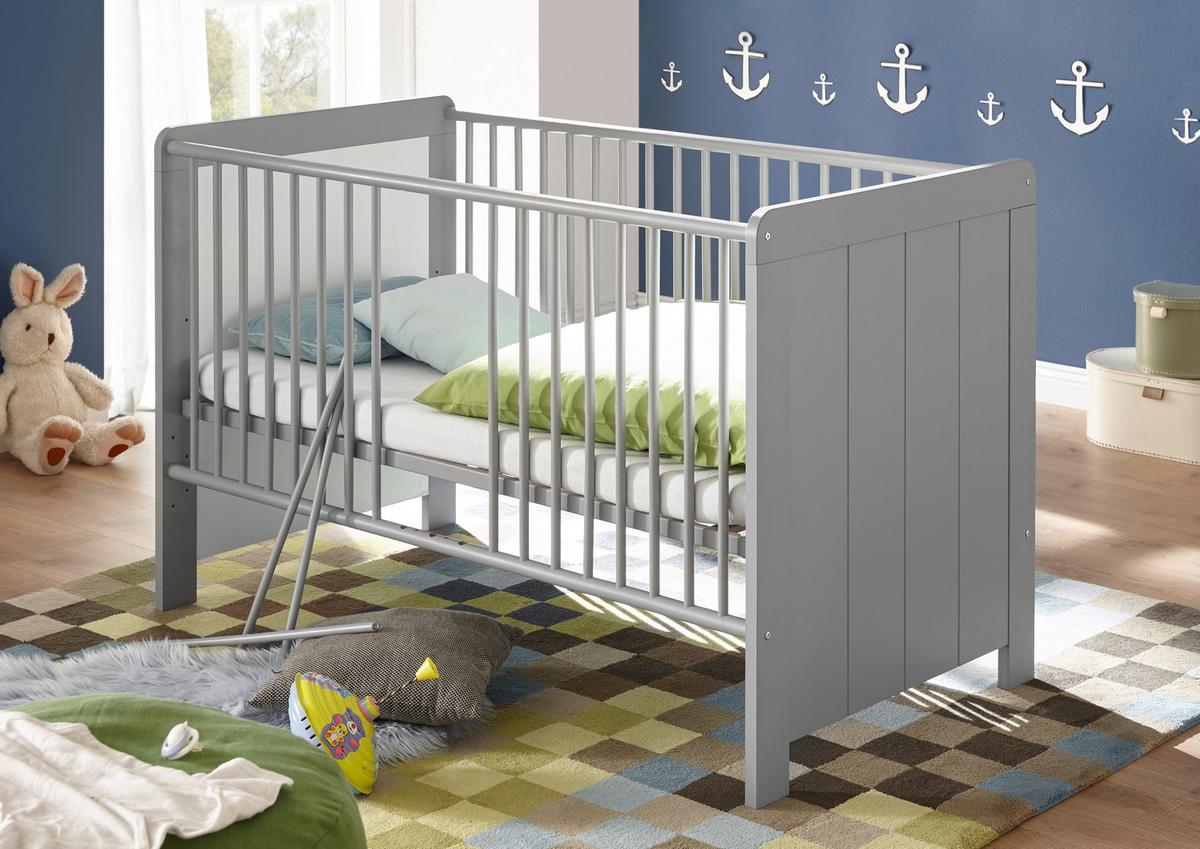 Gitterbett Nikola ca. 70x140 cm Grau - Grau, KONVENTIONELL, Holzwerkstoff (145/77/90cm) - MID.YOU