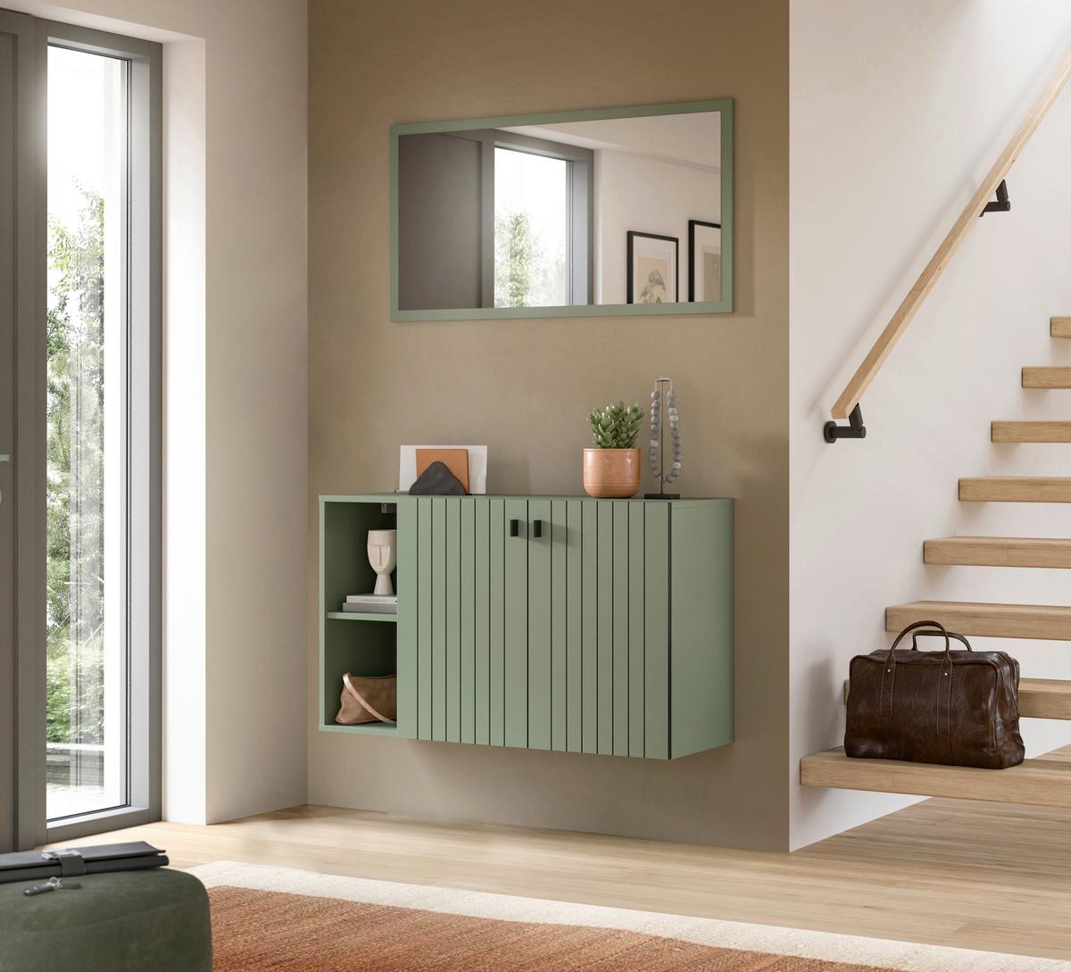 Omara Za Čevlje Station, Sivozelena - črna/sivozelena, Design, kovina/umetna masa (106/63/37cm) - MID.YOU