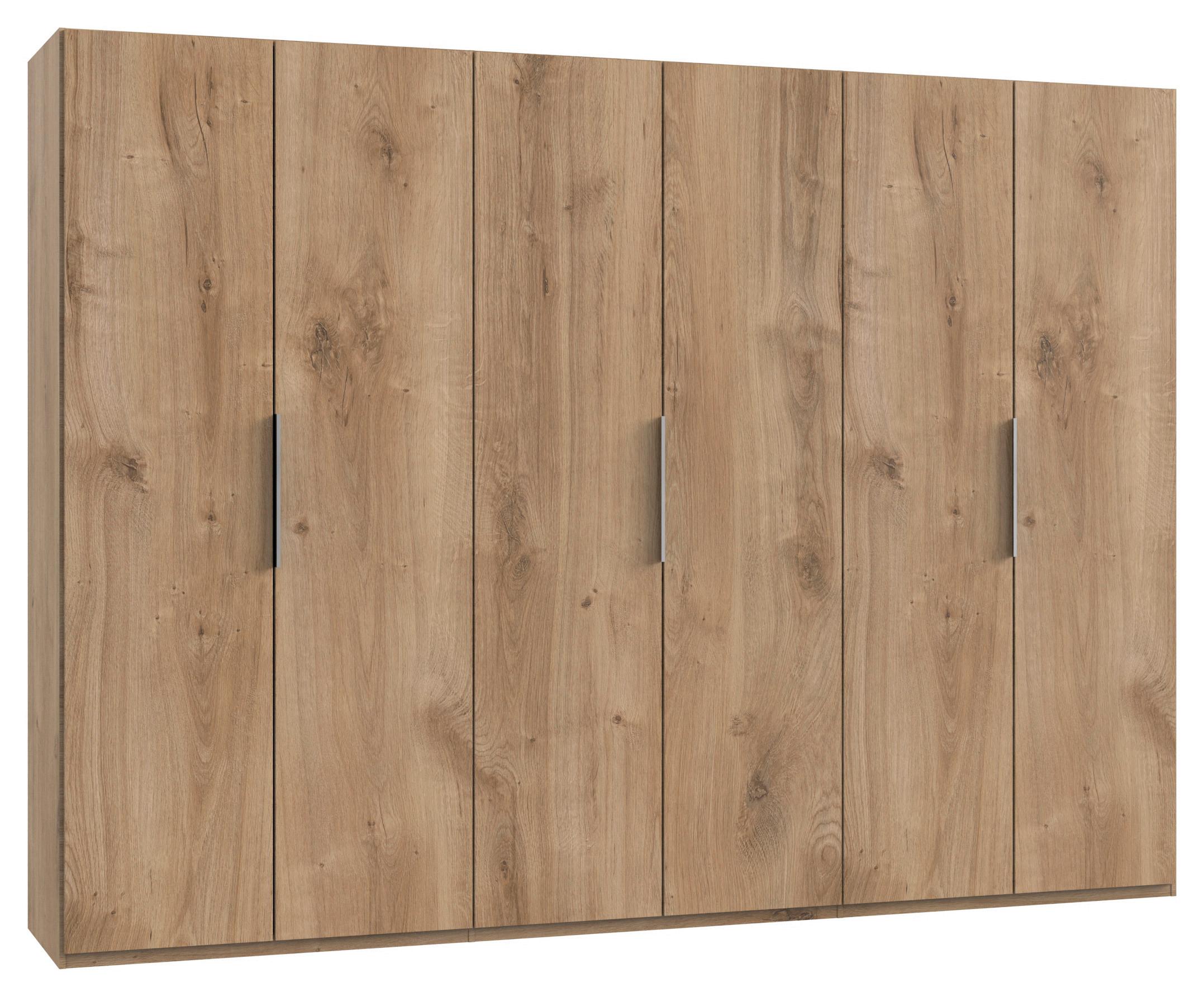 Drehtürenschrank Level 36A ca. 300x216x58 cm Eiche Dekor - Chromfarben/Eichefarben, MODERN, Holzwerkstoff (300/216/58cm) - MID.YOU