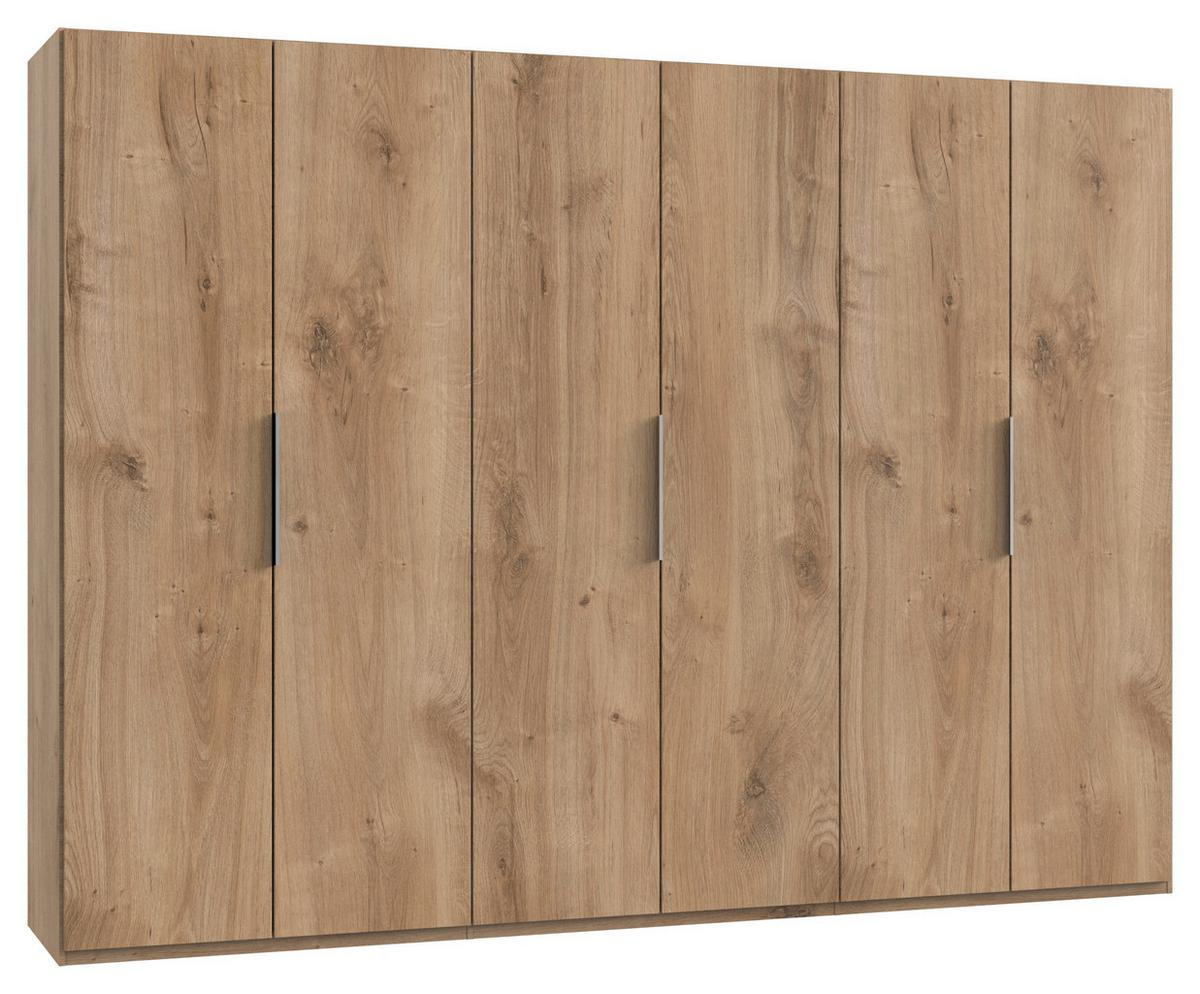 Drehtürenschrank Level 36A ca. 300x216x58 cm Eiche Dekor - Chromfarben/Eichefarben, MODERN, Holzwerkstoff (300/216/58cm) - MID.YOU