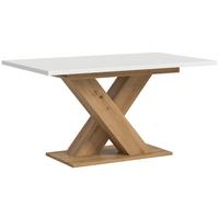 Ausziehtisch Marlon Weiß ca. 150-190x90x76 cm - Weiß/Eiche Artisan, KONVENTIONELL, Holzwerkstoff (150-190/90/76cm)