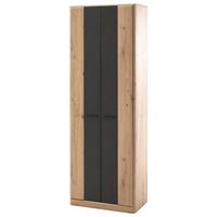 Schuhschrank in Grau/Eichefarben - Eichefarben/Anthrazit, MODERN, Holzwerkstoff/Metall (69/198/39cm) - Premium Living