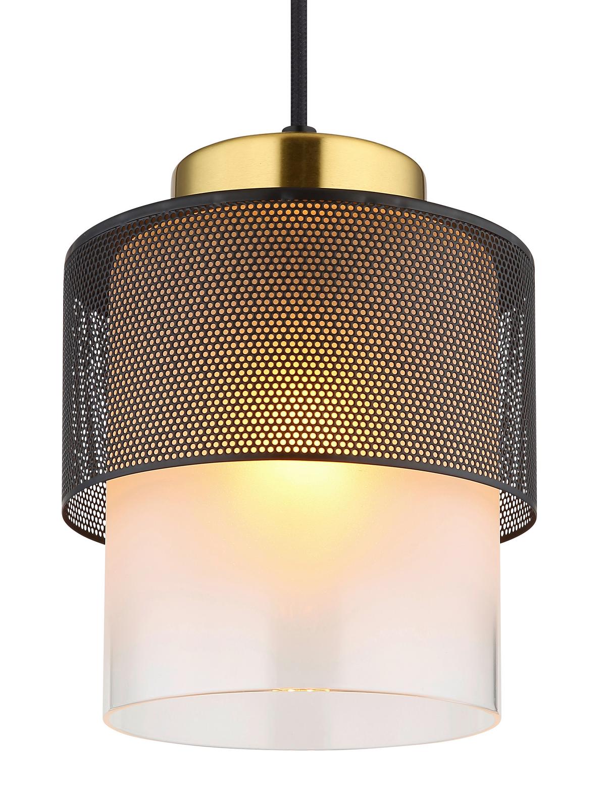 HÄNGELEUCHTE 15709H - Klar/Messingfarben, Design, Glas/Metall (18/120cm) - Globo