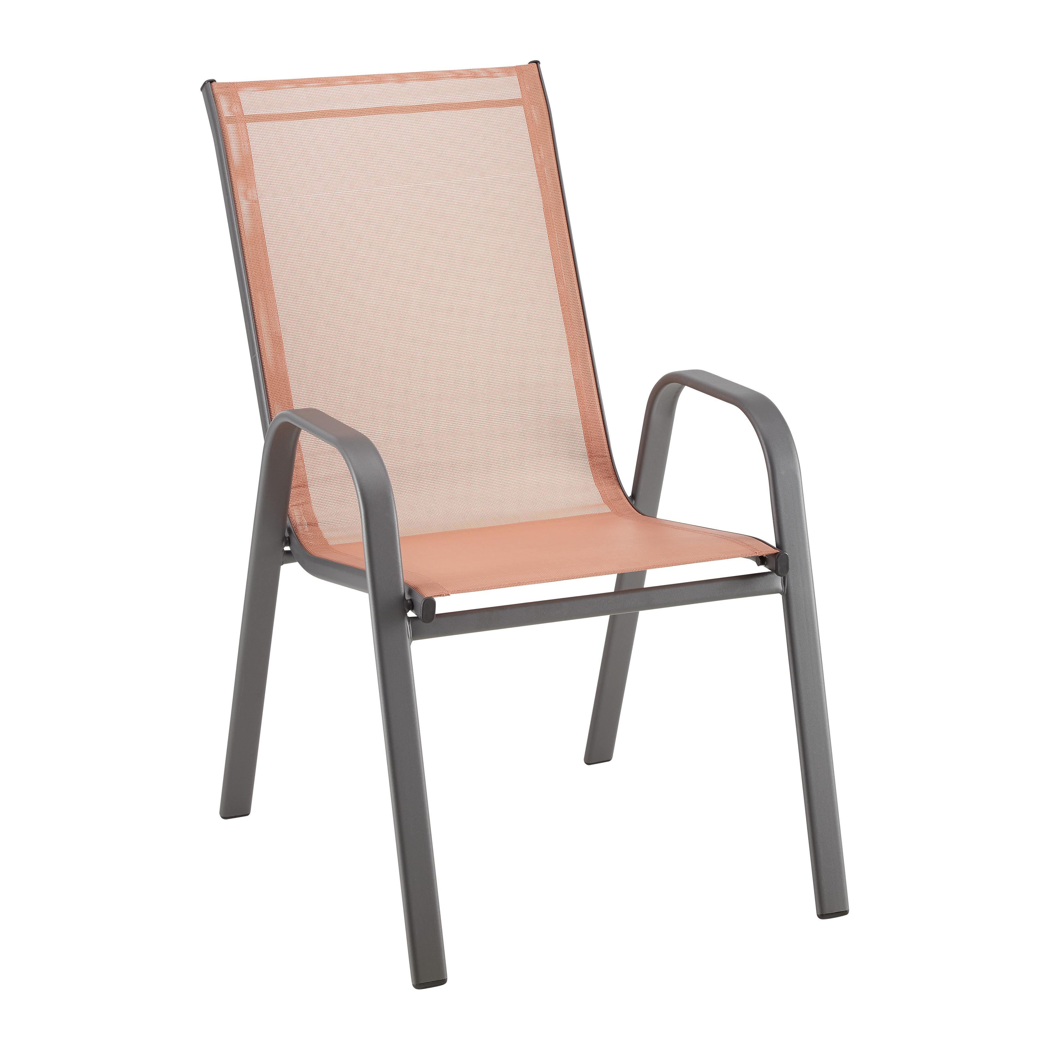 Stapelsessel in Anthrazit/Altrosa - Anthrazit/Orange, Modern, Textil/Metall (54/92/73cm) - Modern Living
