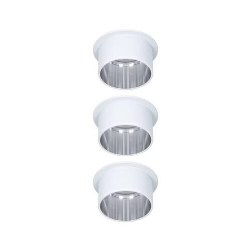 Deckenleuchte Coin Gil max. 6 Watt, 3-teilig - Silberfarben/Weiß, Basics, Metall (6,8cm) - Paulmann