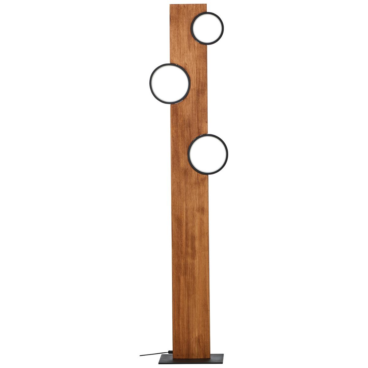 LED-Strahler Cheesy Schwarz/Hellbraun max. 20 Watt - Hellbraun/Schwarz, Natur, Holz/Metall (140,4/31,2/18cm) - Brilliant