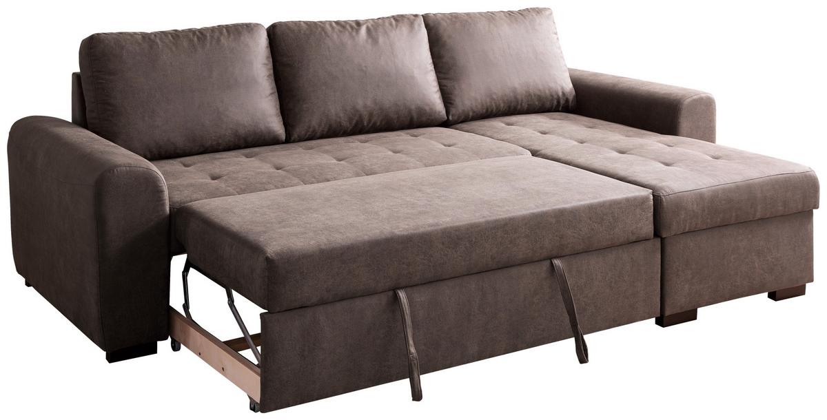 Wohnlandschaft Poll in Silberfarben - Taupe, MODERN, Textil (243/85/155cm) - Mömax