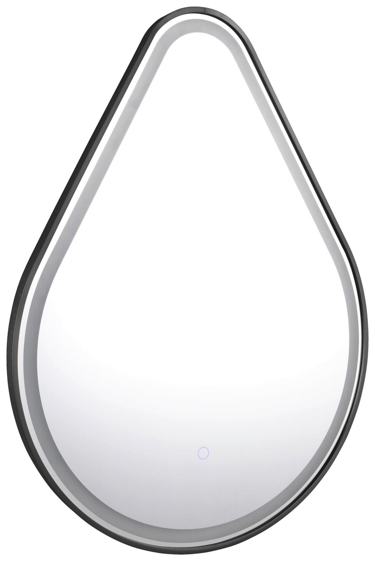 Fürdőszobatükör Frederike - fekete/ezüstszínű, Modern, üveg/fém (60/80/3cm)