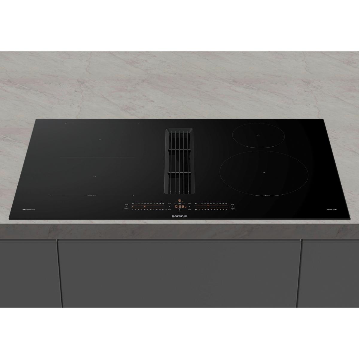 Kochfeld-Dunstabzug-Kombi GEH8432BSCWF - Schwarz, MODERN, Glas/Metall (83/23,3/52cm) - Gorenje