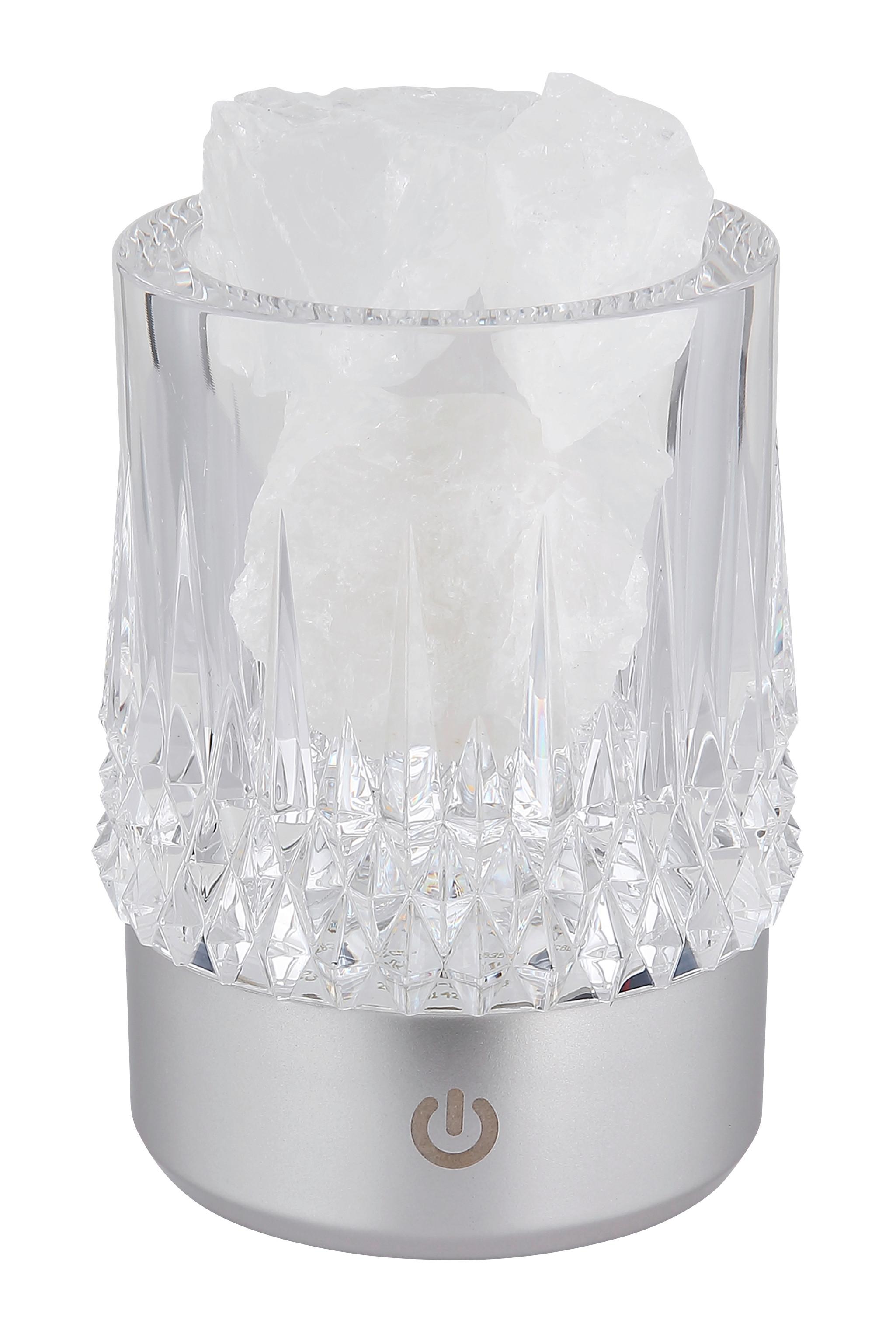Akku-tischleuchte 21044s Lizzy - Weiss/Transparent, Basics, Kunststoff/Stein (7,8/10,5cm) - Globo