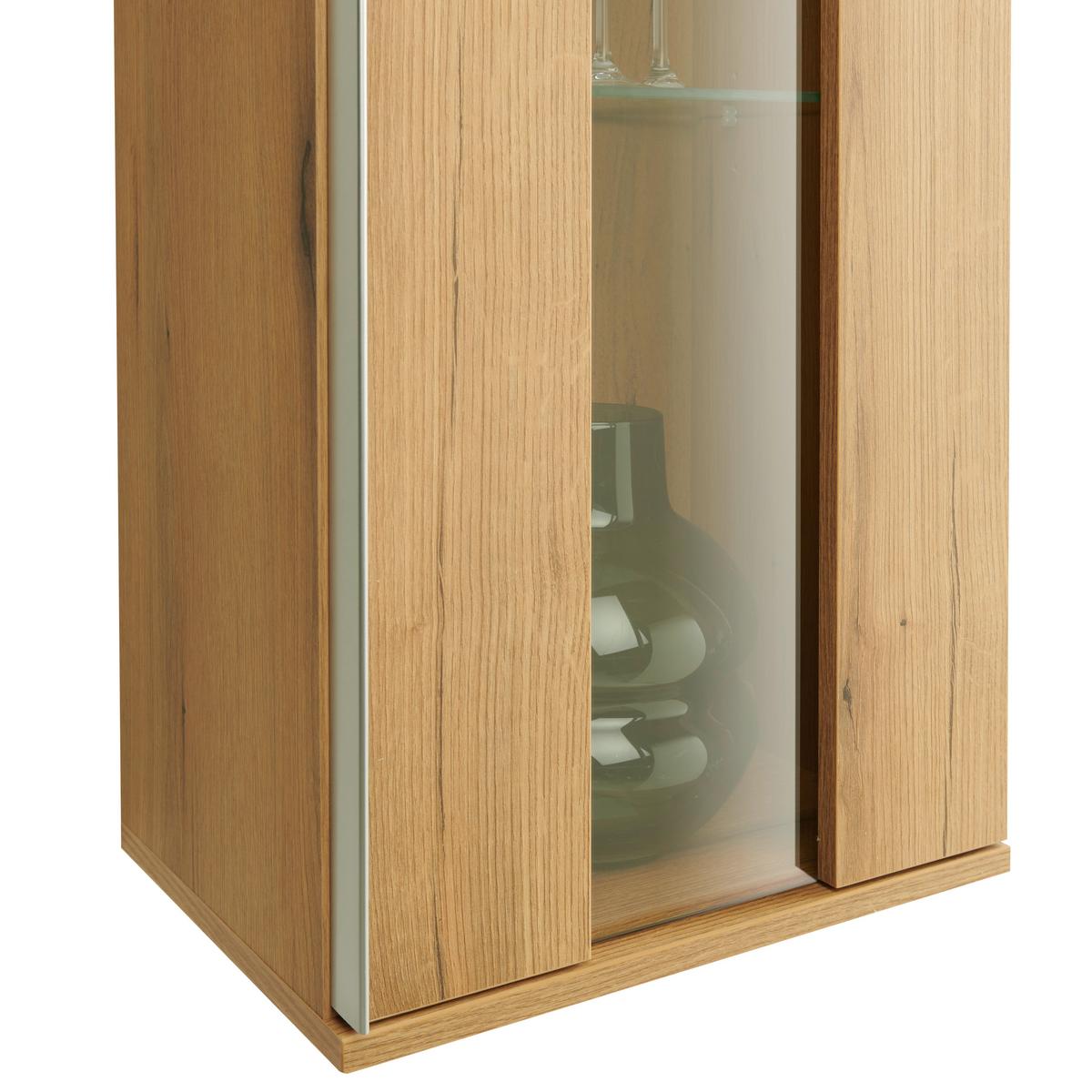 Viseča Vitrina Power, Barva Hrasta - barve hrasta/prozorno, Moderno, umetna masa/steklo (42,2/129,8/32cm) - Mömax