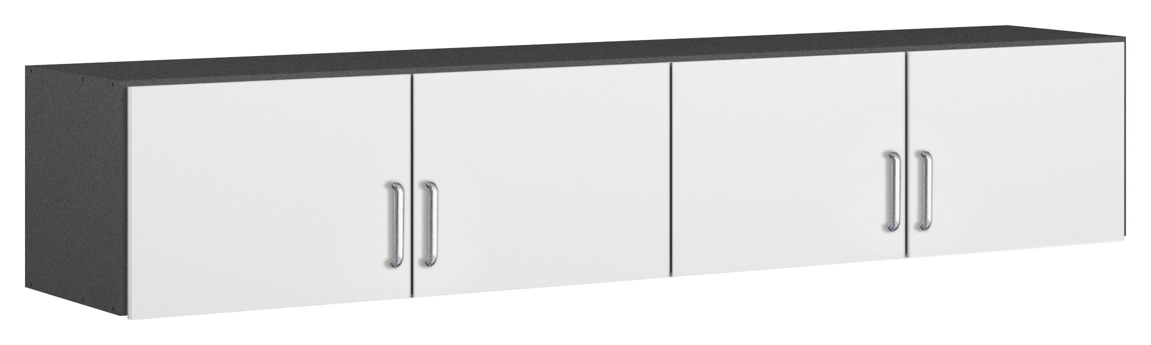 Aufsatzschrank Aalen-Extra Weiss - Weiss/Alufarben, Holzwerkstoff/Kunststoff (181/39/54cm) - Mömax