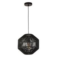 Függőlámpa Wicker 11203-1bk - fekete, Design, textil/fém (30/153cm)