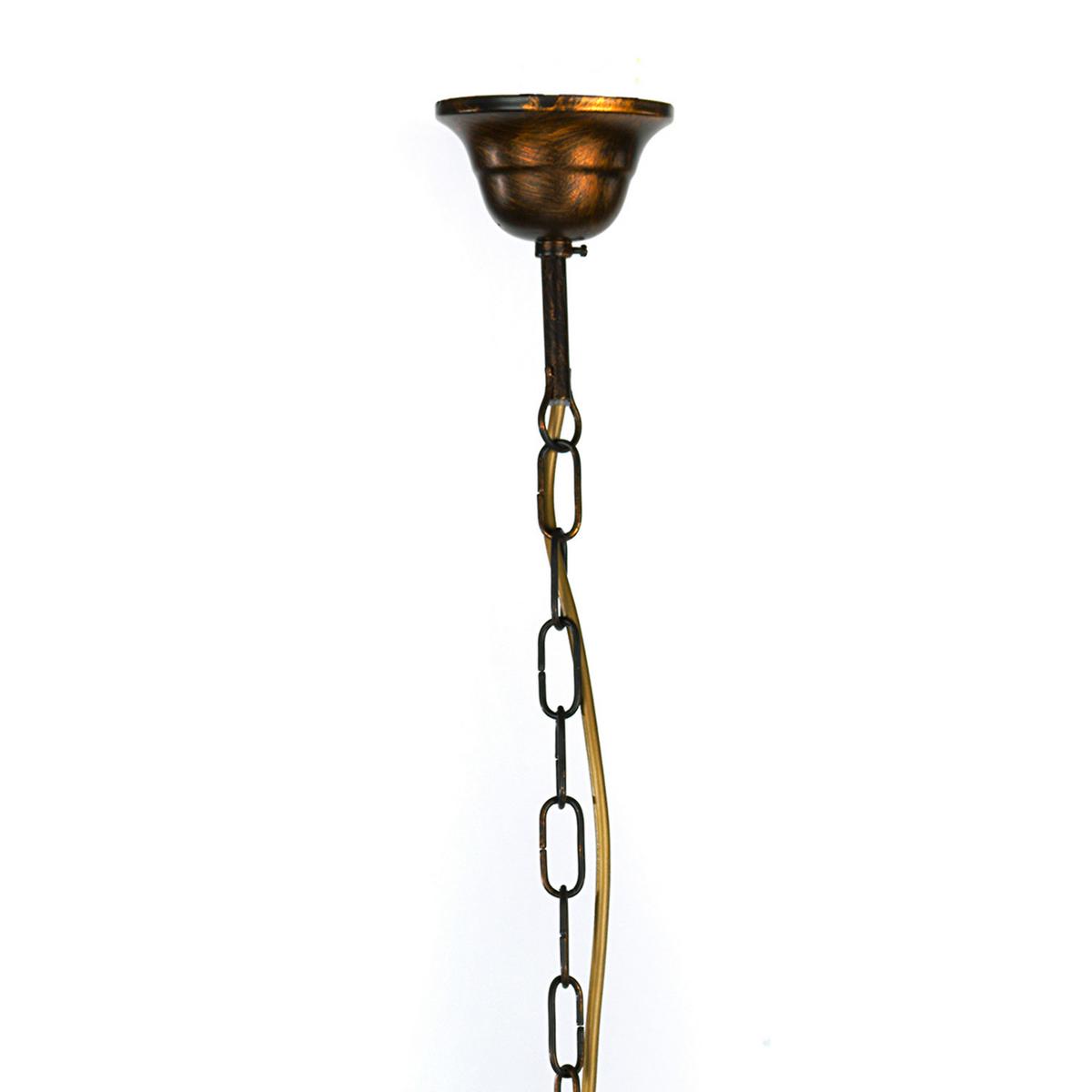 Kristall-Hängeleuchte Teresa Bronzefarben max. 6 Watt - Bronzefarben, KONVENTIONELL, Glas/Metall (53/100cm)