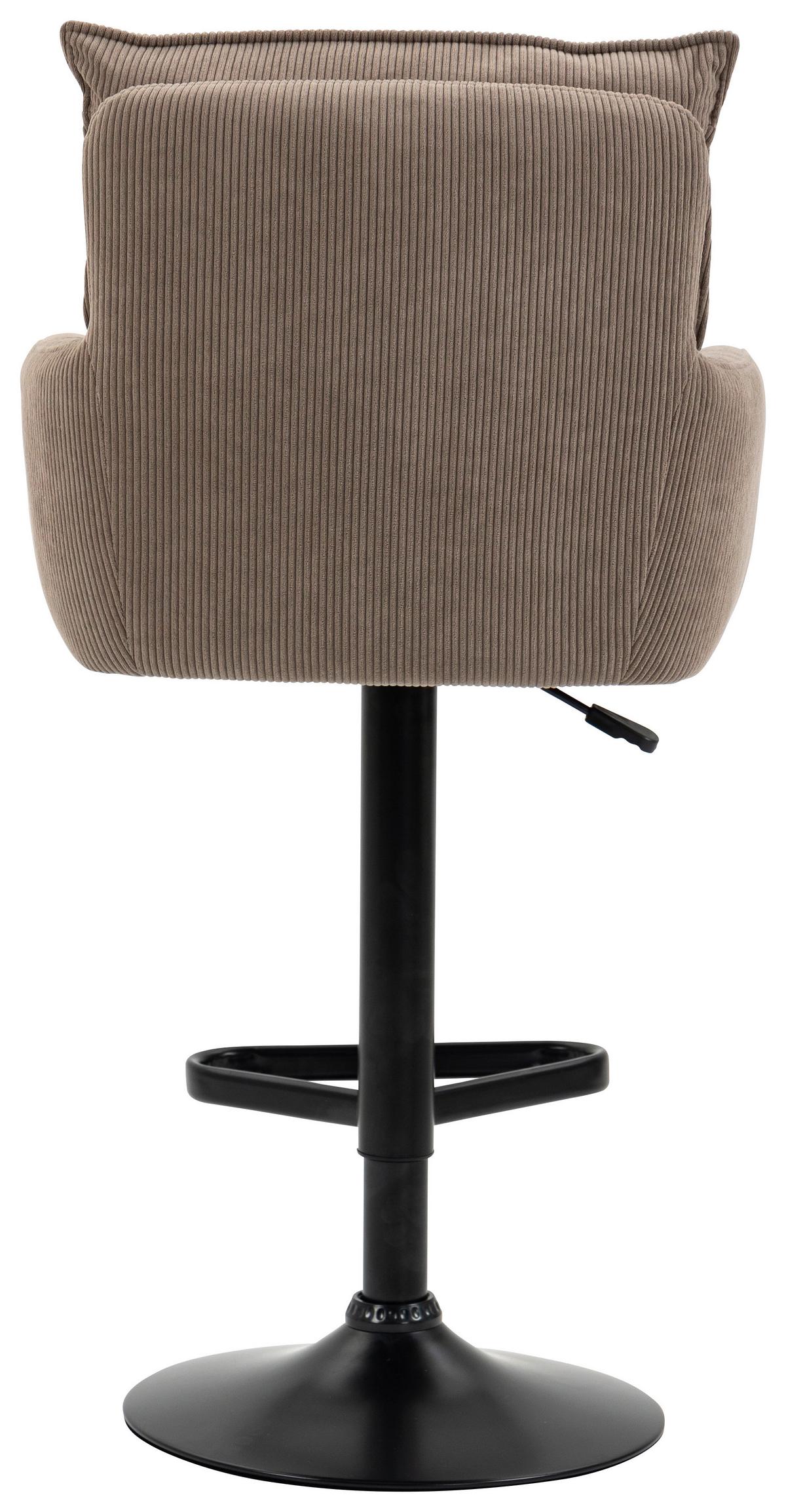 STOŁEK BAROWY POINT - czarny/brązowy, Design, metal/tkanina (54/98-120/58cm) - Novel