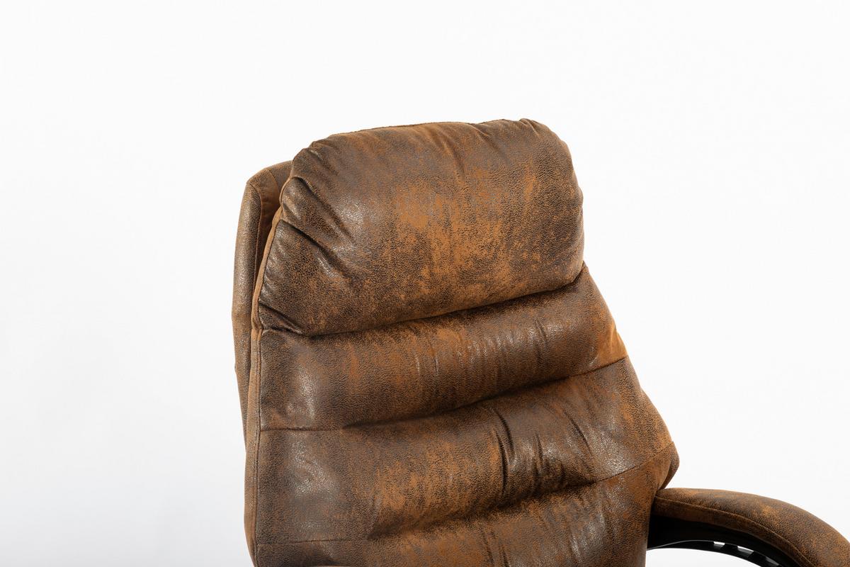 FOTEL SZEFA BIG BOSS - czarny/brązowy, Modern, tworzywo sztuczne/metal (64/114-122/72cm) - MID.YOU