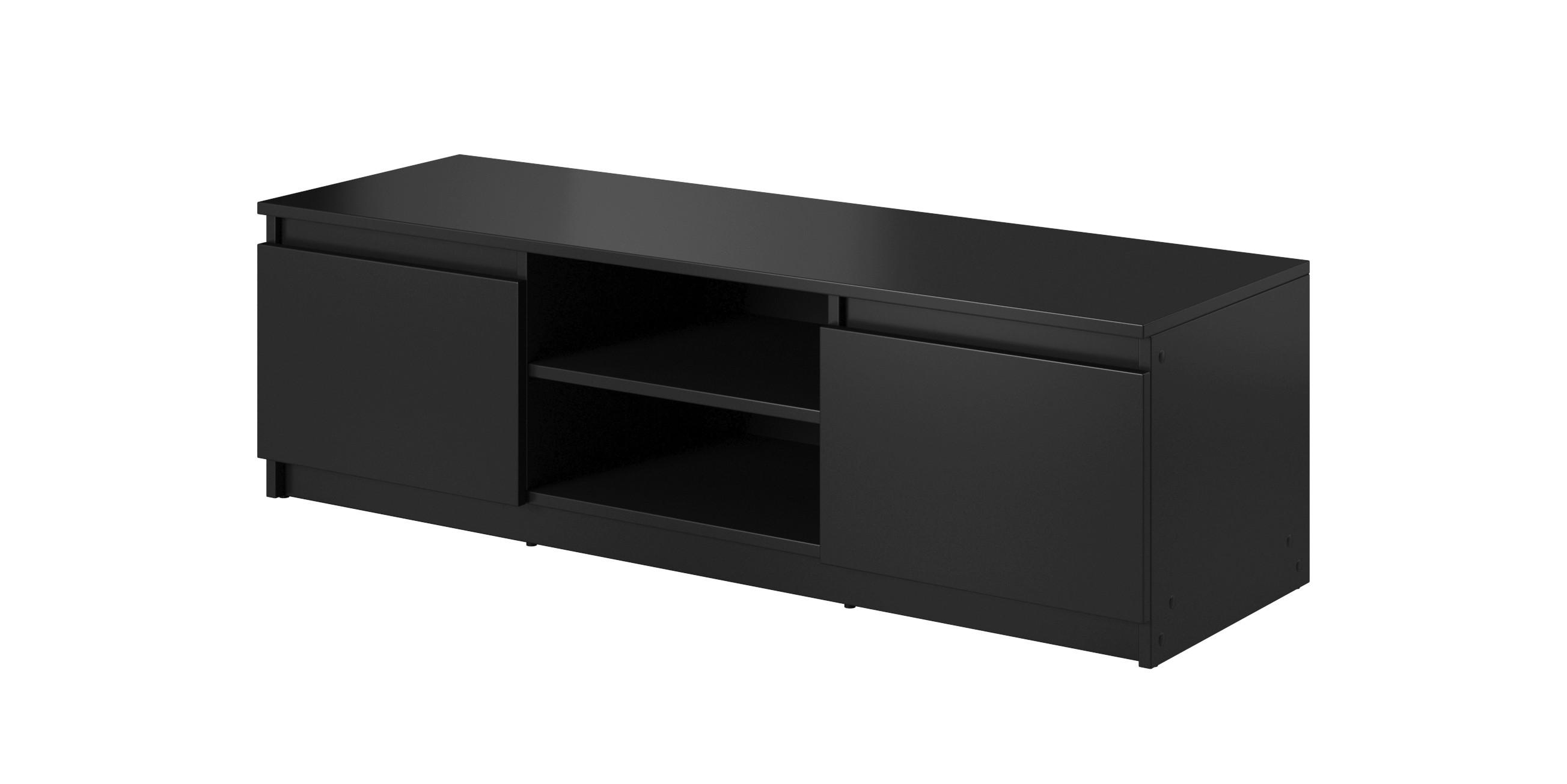 Lowboard Dingo 120 - Schwarz, Design, Holzwerkstoff/Kunststoff (120/35,5/38cm) - P & B