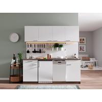 Küchenblock ECONOMY 195 Weiß/Eiche B: ca. 195 cm - Eichefarben/Weiß, Basics, Holzwerkstoff (195cm) - Respekta