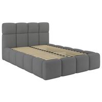 Tapecirani Krevet Cloudy - srebrne boje, Trend, drvni materijal/metal (120/200cm) - Modern Living