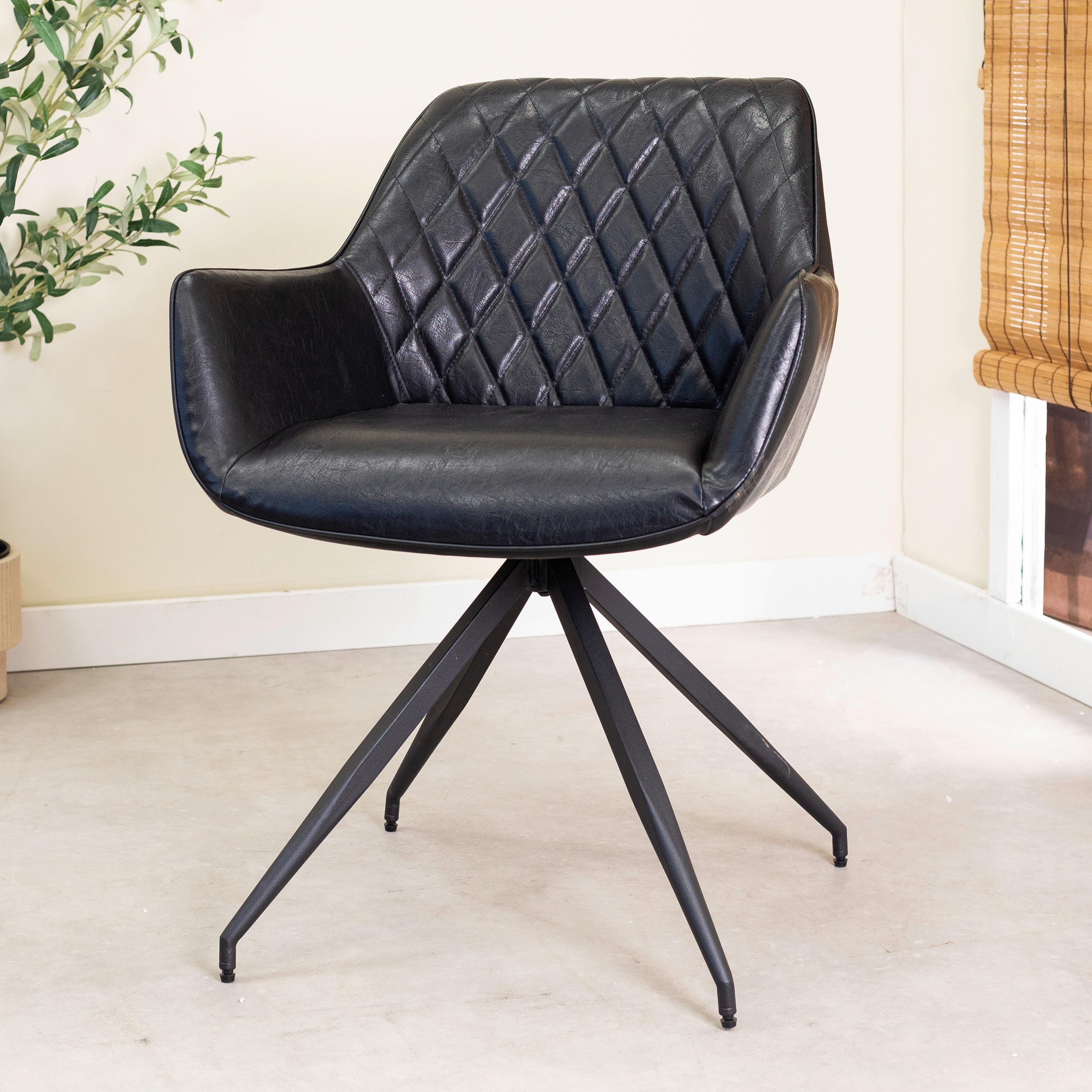 ARMLEHNSTUHL-SET GABI - Schwarz, KONVENTIONELL, Textil/Metall (62/82/61cm) - MID.YOU