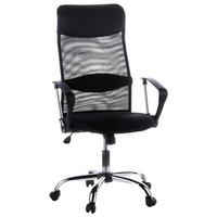 Drehstuhl Aria High Schwarz/Chromfarben - Chromfarben/Schwarz, MODERN, Kunststoff/Textil (60/129/50cm) - MID.YOU