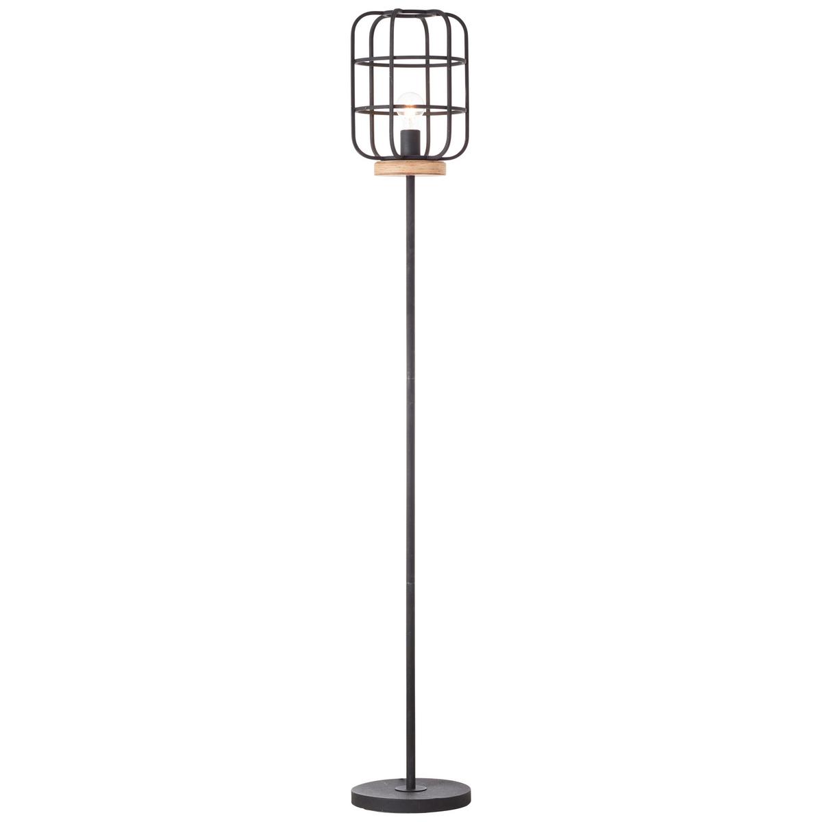 Stehleuchte Gwen Braun/Schwarz max. 52 Watt - Schwarz/Braun, KONVENTIONELL, Holz/Metall (25/163cm) - Brilliant