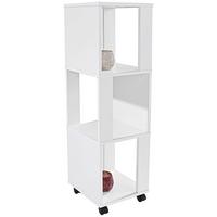 Etajeră Rolly - alb, Modern, plastic/material pe bază de lemn (34/111/34cm) - Modern Living