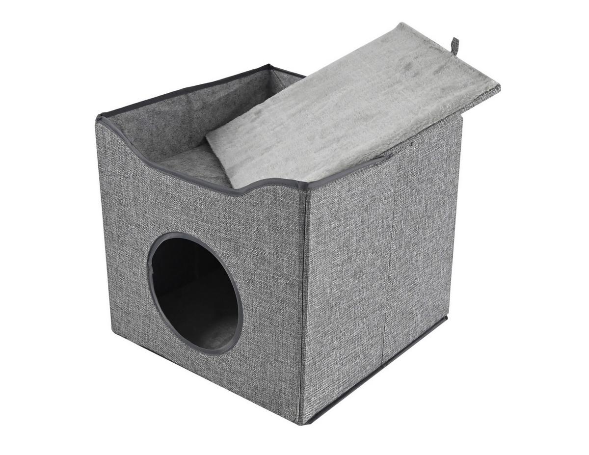 Katzensofa Meow Grau - Grau, KONVENTIONELL, Holzwerkstoff/Kunststoff (40/40/37cm) - Mömax