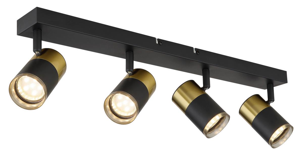 Strahler Brisbon Schwarz max. 25 Watt - Dunkelgrau/Schwarz, Basics, Kunststoff/Metall (56/6/12cm) - Globo